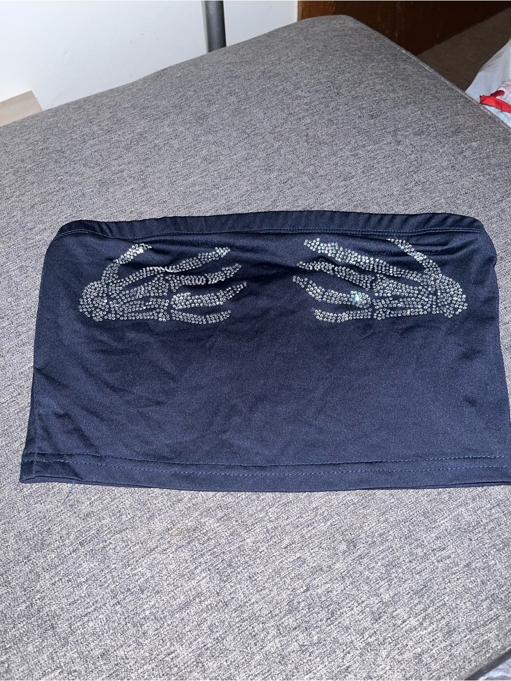 Embellished Skeleton Hand Bandeau in Blue